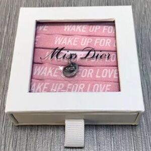 Dior Pink Bracelet with Silver Charm